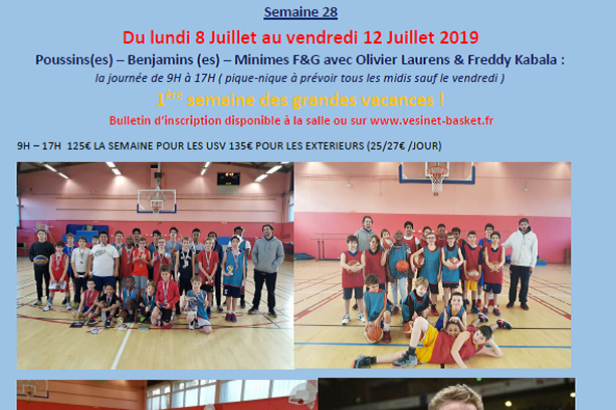 Stage de Basket du Lundi 8 au Vendredi 12 Juillet à Matalou