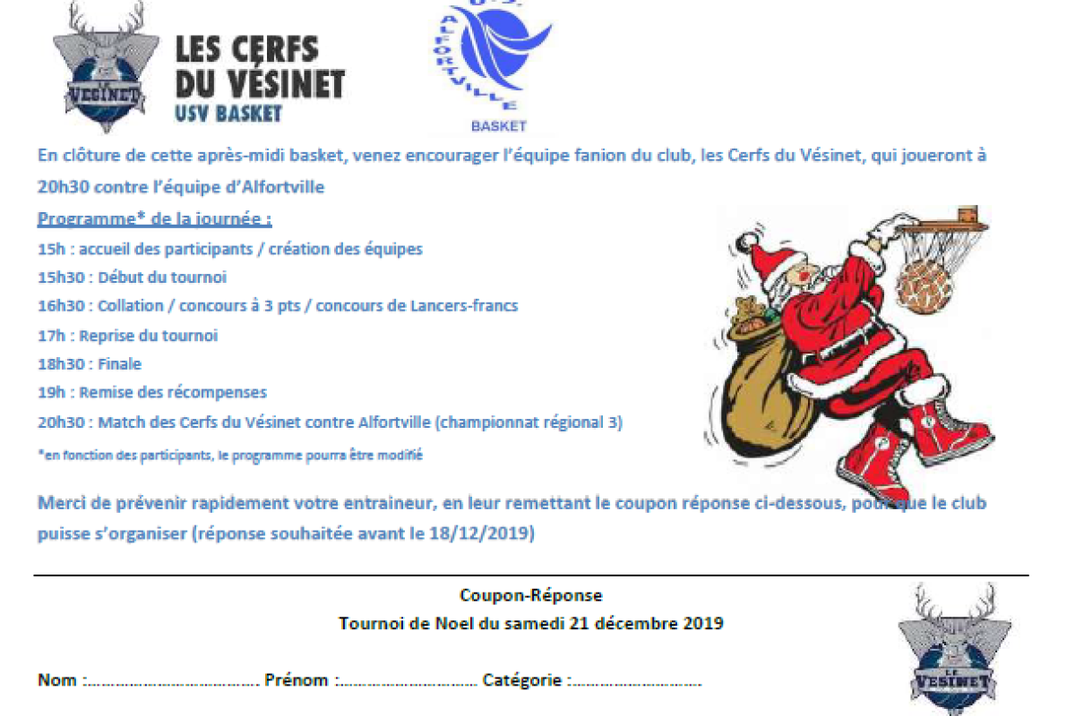 USV Basket – Noël des Cerfs du Vésinet le 21 Décembre