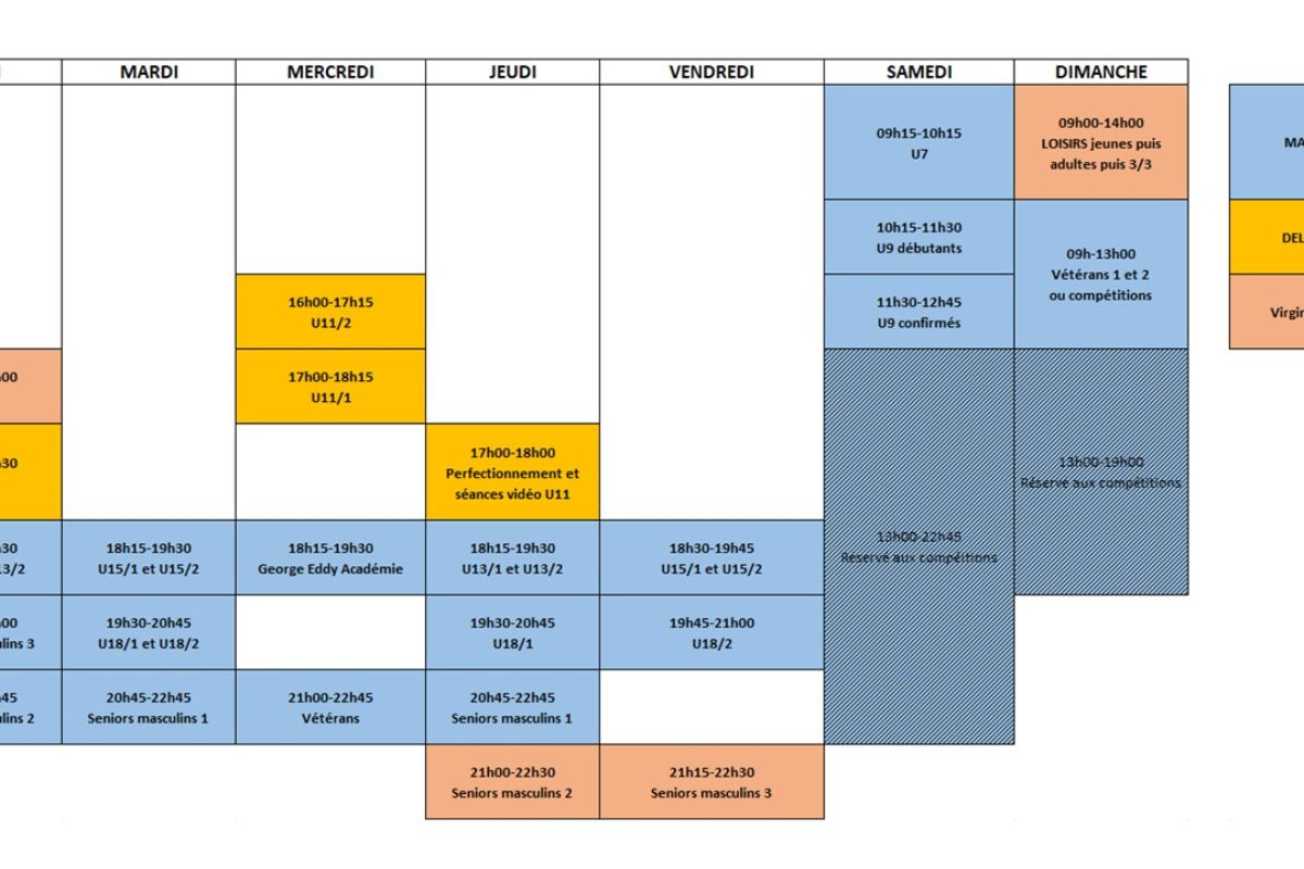Inscriptions et planning 2026-2027